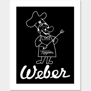 Grill Giants Weber Classic Vintage Topper White Print Posters and Art